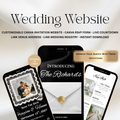 Piano Black And White Wedding Website + Save The Date | Live Countdown + Trackable RSVP | Fully Customizable