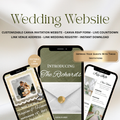Olive Green And Gold Wedding Website + Save The Date | Live Countdown + Trackable RSVP | Fully Customizable