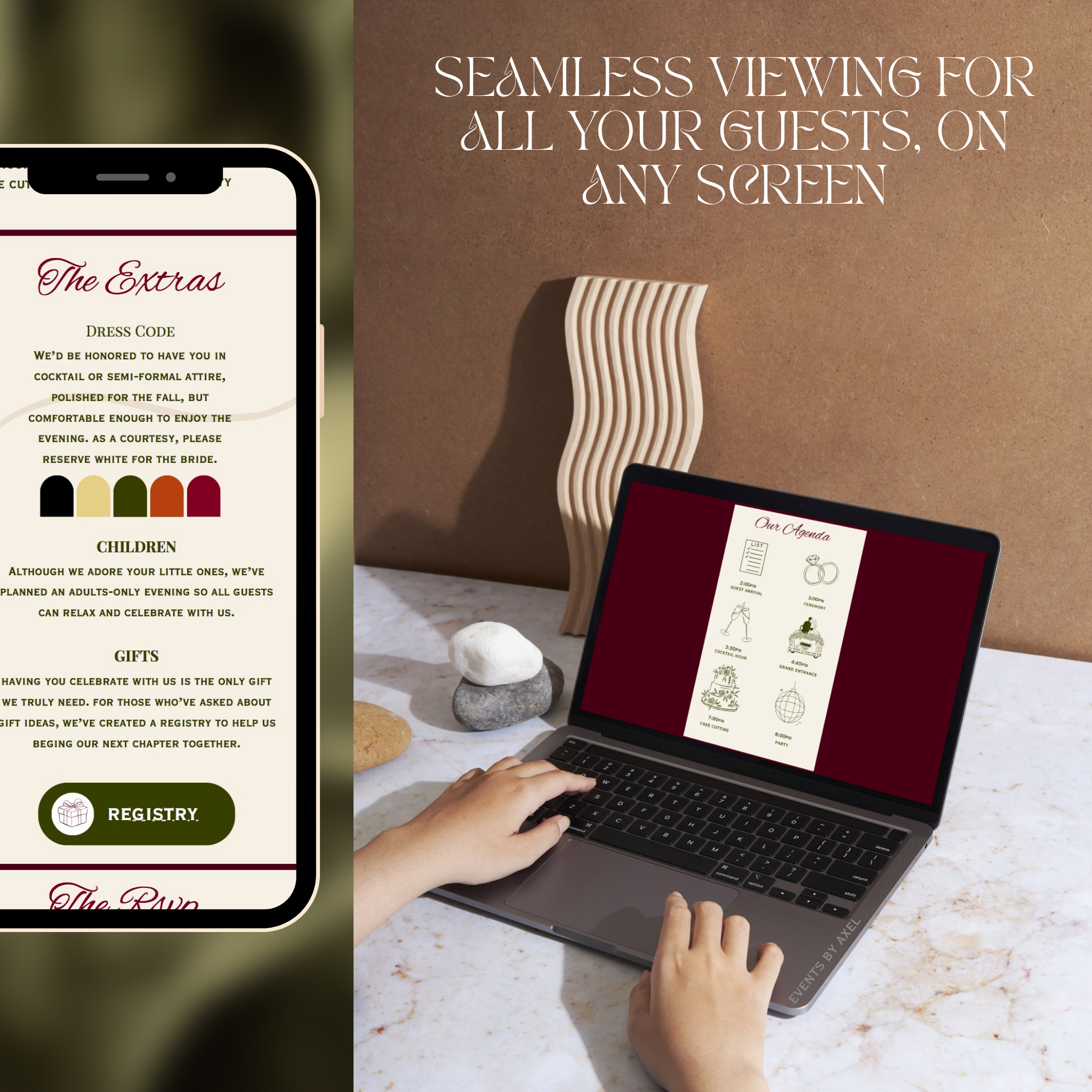 Classic Wedding Website | Live Countdown + Trackable RSVP | Fully Customizable