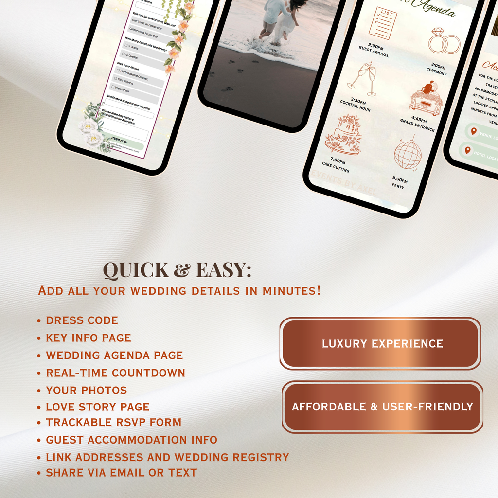 Oak And Maple | Fall Wedding Website | Live Countdown + Trackable RSVP | Fully Customizable
