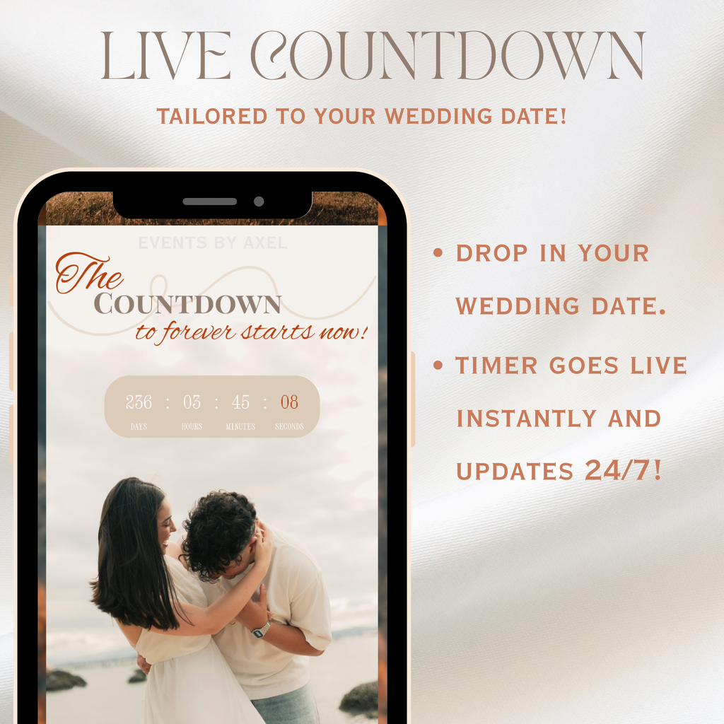 Oak And Maple | Fall Wedding Website | Live Countdown + Trackable RSVP | Fully Customizable