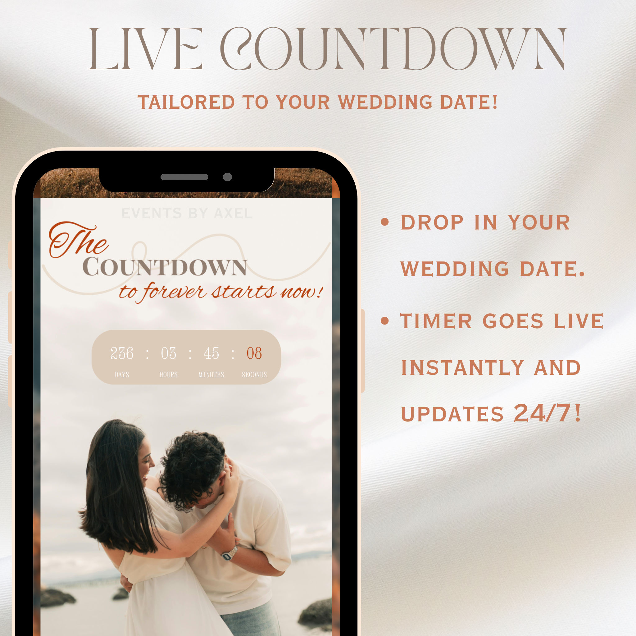 Oak And Maple | Fall Wedding Website | Live Countdown + Trackable RSVP | Fully Customizable