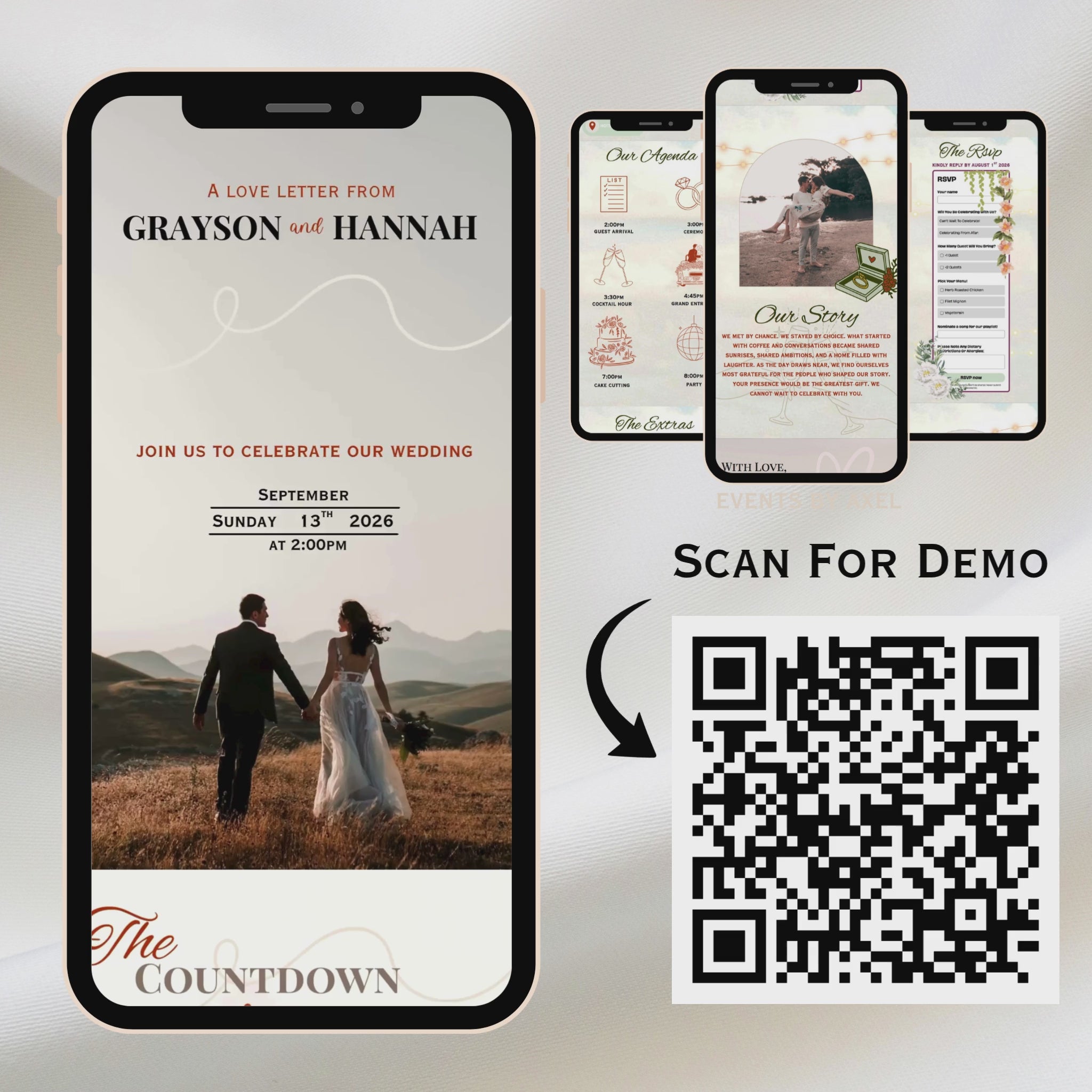 Oak And Maple | Fall Wedding Website | Live Countdown + Trackable RSVP | Fully Customizable